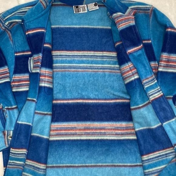 VINTAGE Out Brook Western Stripe Print Fleece Button-up Size Large - Picture 8 of 16